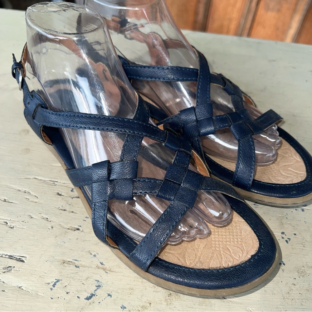 B.O.C. Kesia Ocean Blue Flat Strappy Sandals Womens Size US 8M